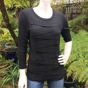 VINCE CAMUTO Black Knit Crisscross Top